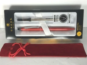 CROSS METALLIC RED CLICK BP INK PEN & PEN POUCH (HOLDER) IN BOX #AT0622 - 119 - Imagen 1 de 5
