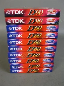 10er SET VERSIEGELT 8 TDK D60 2 D90 High Output IEC Typ I Audio Kassetten Bänder NR - Bild 1 von 3
