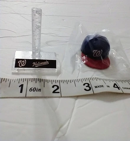 Miniature 2" Washington Nationals Batting Helmet With Display Stand NWOT Cover