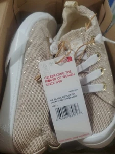 NEU Größe 1 Kinder Roxy RG Bayshore Plus Champagner Stretchig Heal Sneaker Schuhe - Bild 1 von 6