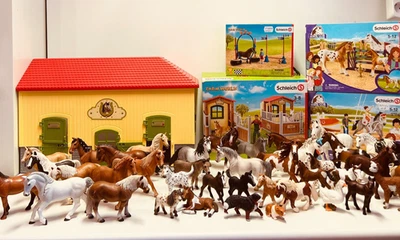 Schleich - Große Reiterhof Sammlung Paket - 41 Pferde & Tiere + Sets - GUT - Bild 1 von 4