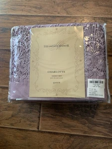 Highgate Manor Charlotte Lace Cotton Sheet Set 300 Thread Queen Lavender - Picture 1 of 3