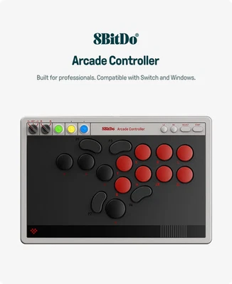 8BitDo All-Button Wireless Arcade Controller for Switch 1/2 & Windows, Switches - Image 1 of 4