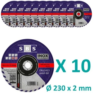 Lot 10 disques à tronçonner Ø 230 x 2mm meuleuse disqueuse acier métal inox - Picture 1 of 11