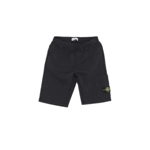 (Kids) Stone Island 61840 Cotton Fleece Garment Dyed Bermuda Cargo Shorts Navy B - Picture 1 of 1