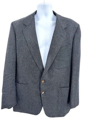 Neiman Marcus Cashmere Sport Coat Blazer Mens Size 44 Long 2 Button Blue Gray - Image 1 of 4