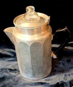 OLD Vintage Coffee Pot Perculator Pure Aluminum USA 11" - Picture 1 of 12