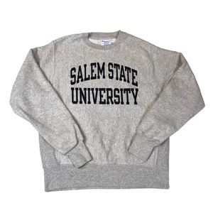 Sudadera Salem State University Champion tejido inverso gris cuello redondo pequeña - Imagen 1 de 7