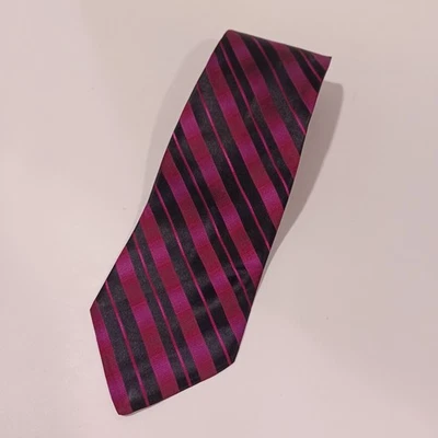 Corbata para hombre vintage Zylos George Machado 100 % seda púrpura negra Foto 1 de 4