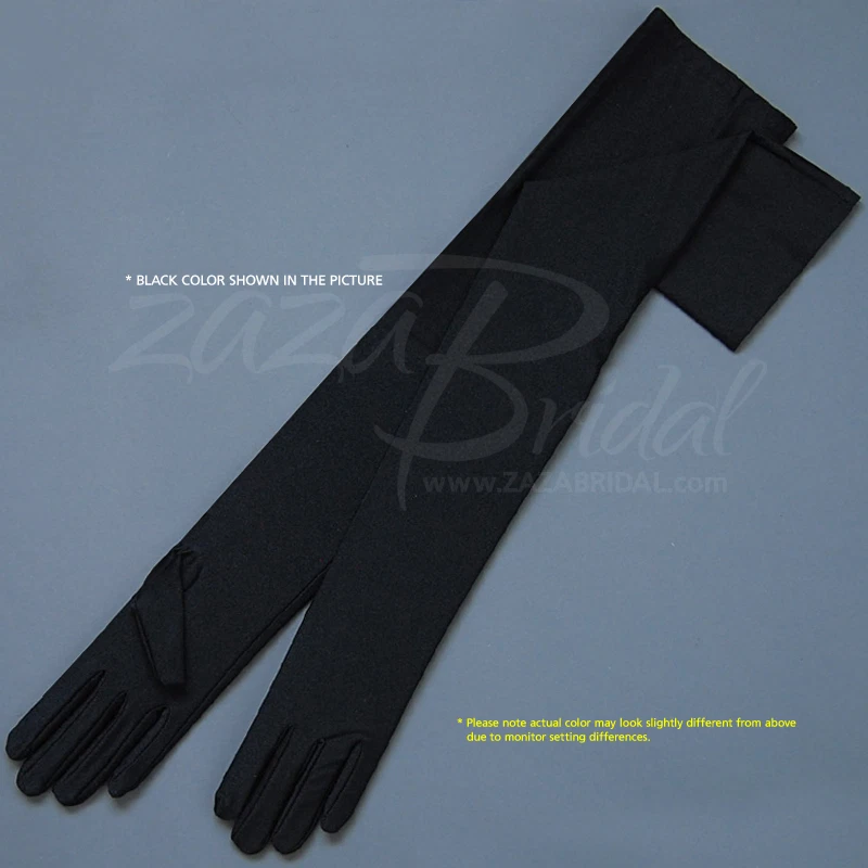 23.5" Long 4-Way Stretch Matte Finish Satin Dress Gloves Opera Length 16BL - Image 1 of 1