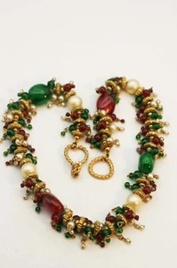 Exquisite Moghul Style Necklace Gripoix Poured Glass for CHANEL 1960's (NK2150) - Picture 1 of 9