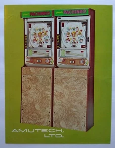 Amutech Computer Pachinko Arcade FLYER Vintage Game Art Print Ad Sheet Original - Picture 1 of 4