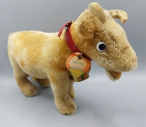 Alte Steiff Kuh Bessy ca. 25 cm mit Knopf, Schild und Halsband - Bild 1 von 3