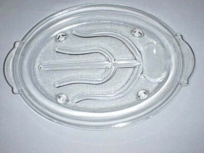 GLASBAKE #380 Tree & Well Прозрачный Стеклянный Овальный Сервировочный Поднос Блюдо Рыба/Мясо - Изображение 1 из 4