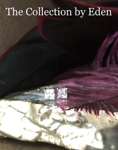 Pendientes Essentials: oro de 18 quilates sobre latón de cuatro púas pernos de zirconia cúbica redonda de cuatro púas - Imagen 1 de 3