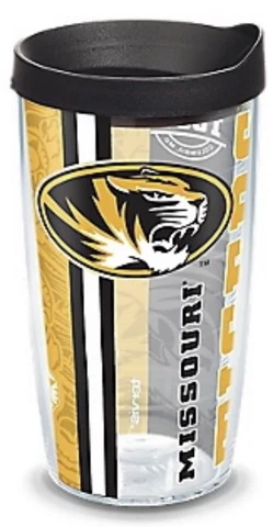 Missouri Tigers 16oz Tervis Tumbler with Lid-Made in USA-New Cover