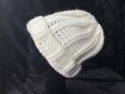 Chunky Cable Knit Ivory Cream White Beanie Wooly Winter Hat GRADE A