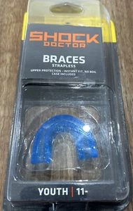 Shock Doctor Braces Ortho Clear Strapless Blue Mouthguard (Youth 11-)- Free Post - Picture 1 of 3