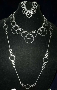 Lange Silber & Handwerk Halsketten & Armband 3 Stück - Bild 1 von 12