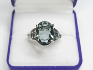 Vintage UdSSR Ring Sterlingsilber 925 Schmuck Damen Stein Saphir Größe 10 US - Bild 1 von 7