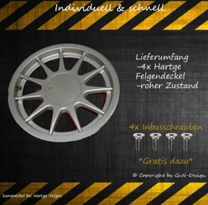 Hartge Nabendeckel gecleant flach 4xDeckel 16-18 Zoll Wheel Cap passt bei Hartge - Bild 1 von 2