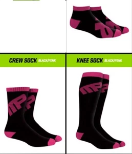 Musclepharm MP Pink and Black Socks - Low, Crew, or Knee - Pick Size - Picture 1 of 1