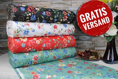 2.4m x ab 1m Popeline Baumwolle Stoffe Baumwollstoff Meterware Blumen Meterware - Bild 1 von 4