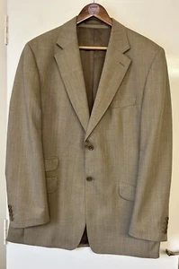 Racing Green Men’s Beige 42L Check Smart Wool Blazer Jacket Chest 42” Length 34” - Picture 1 of 10