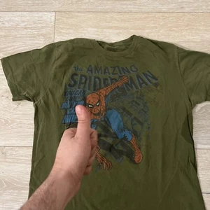 MARVEL Herren SPIDERMAN DARK GREEN Graphic Tee T-Shirt Gr. L A3 - Bild 1 von 4
