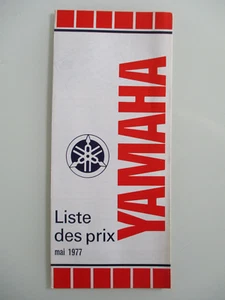 Yamaha Preisliste Liste des prix Prijslijst 1977 (französisch + niederländisch) - Picture 1 of 3