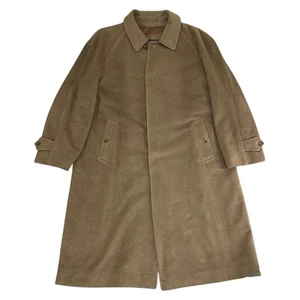 Burberry Pure Cashmere Overcoat Long Smart Button Brown Mens XL 54 - Picture 1 of 15