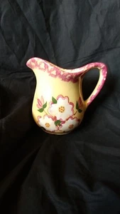 Alpine Pottery Roseville Ohio Rosa Schwammgeschirr Blumen 5" Milchkrug  - Bild 1 von 4
