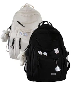 Wasserdichte Tasche Rucksack für Teenager Mädchen Jungs Schulrucksack Schwarz DE - Bild 1 von 12