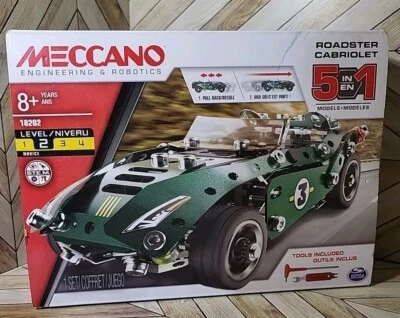 Meccano Engineering & Robotics Roadster Cabriolet 5 in 1 Model 18202 - 2018 Set - Image 1 of 4