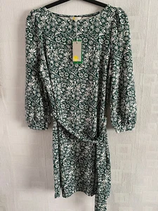 BODEN green floral jersey shift dress size 16R NEW D0310 - Picture 1 of 5