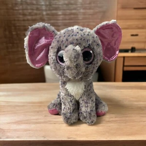 TY Beanie Boos Specks Elephant Plush 9" Gray 2015 Big Eye Stuffed Animal Toy - Picture 1 of 11