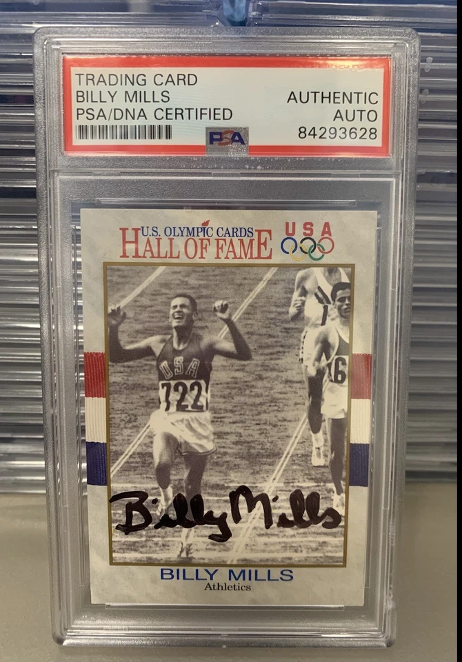 Billy Mills #24 Authentic Autograph Auto 1991 USA Olympic Hall of Fame Card PSA - Image 1 of 1