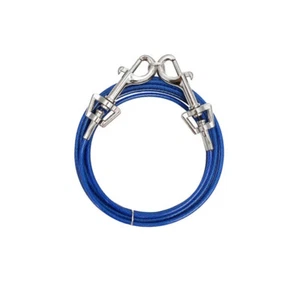 Cable de sujeción para exteriores recubierto de vinilo azul fuerte para atar perros con capacidad media 35 libras - Imagen 1 de 42