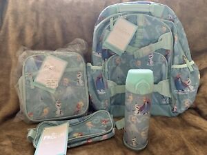 Pottery Barn Kids Disney Princess Frozen LG Backpack Set Lunchbox Water Bottle +