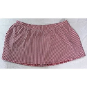 SWIM by CACIQUE Candy Cane Striped Bathing Suit Skirt Bottom Size 36 NWOT - Picture 1 of 5