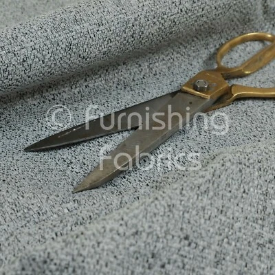 New Plain Jacquard Textured Chenille Grey Furnishing Upholstery Quality Fabric - Image 1 of 4