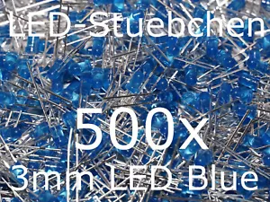 500x 3mm LED Blau - Picture 1 of 1