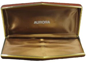 "Aurora" Luxury For Two Pen's Presentation Brown Leather Empty Hard Case/Box - Picture 1 of 9