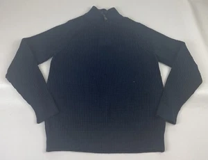 Vintage LL Bean Chunky Quarter Zip Blue 100% Organic Cotton Size S Reg - Picture 1 of 6