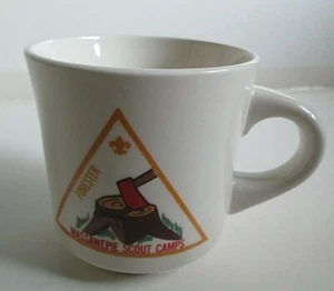 BSA Massawepie Scout Camps Boy Scout Forester Badge Mug Coffee Cup Vintage - Picture 1 of 3