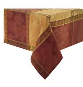 Pumpkin Grid Jacquard 60-inch x 120-inch Autumn Fall Tablecloth - Picture 1 of 2
