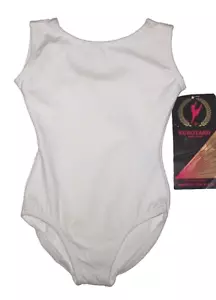 Eurotard Leotard Bodysuit Tank Cotton Lycra White New Nwt Girl XS Tot 2/3 2 3 - Picture 1 of 11