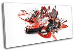 Mclaren P1 Abstrakt Modern Grafitti Autos EINZELNE LEINWAND WANDBILD Bild Druck - Bild 1 von 1
