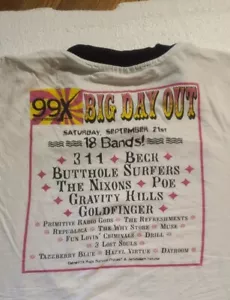 99X tshirt Atlanta Concert Shirt Big Day Out 96 Ringer XL 311 Beck 90s rare WNNX - Picture 1 of 11