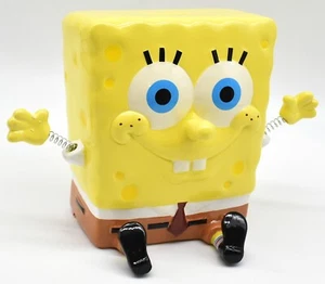 Large Spongebob Squarepants Ceramic Coin Piggy Money Bank With Springy Arms 7 " - Picture 1 of 1